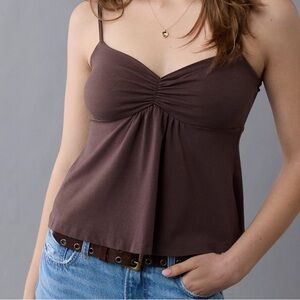Brown Spaghetti Strap Top